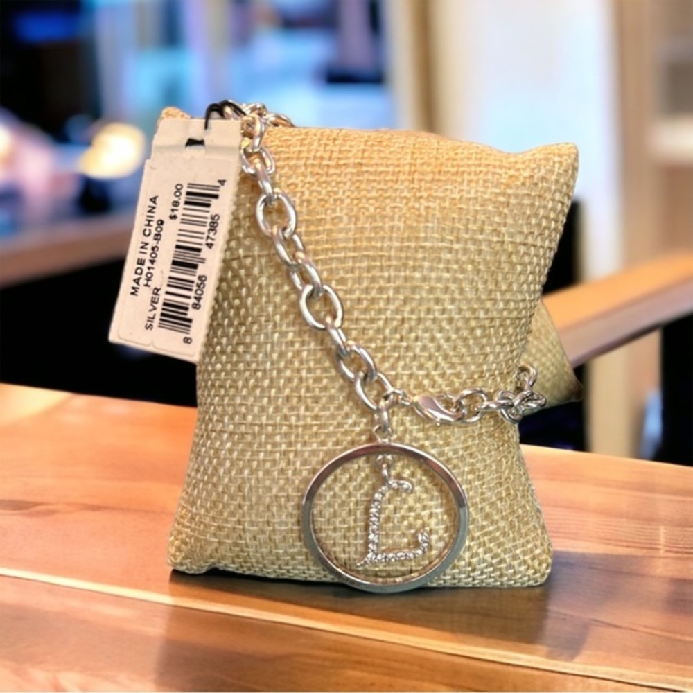 NWt m.Haskell “L” initial silver bracelet